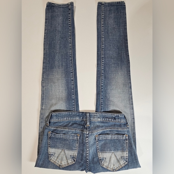 American Eagle Jeans Womens‎ 0 Regular Faded Skinny Two Tone Pocket 90s Low Rise - Picture 3 of 10